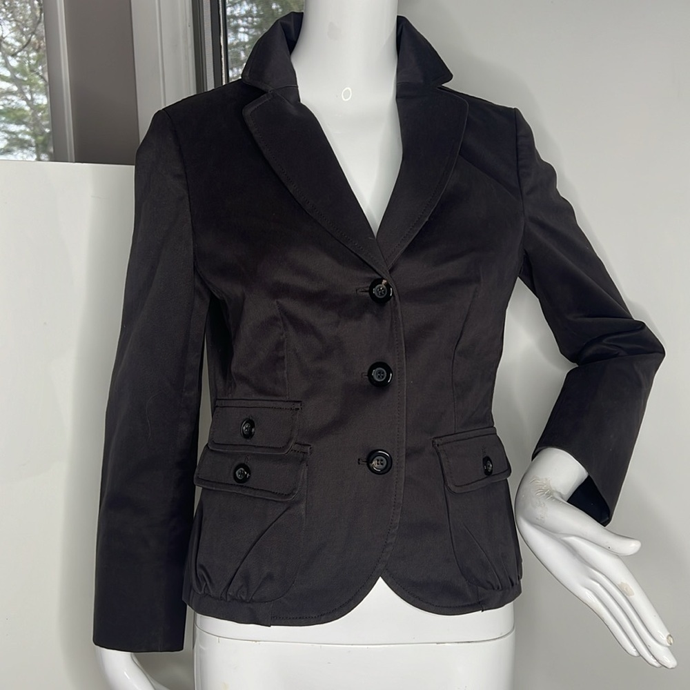 Moschino Sz 8 Brown Heavy Cotton Blazer Jacket